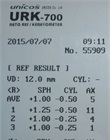 Ticket con el resultado de la autorefractometría